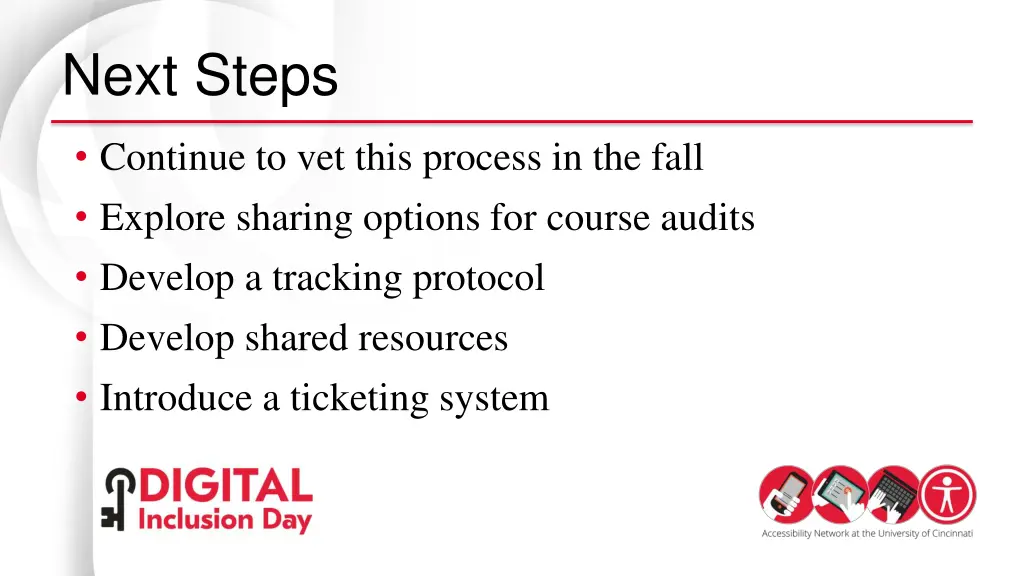 next steps