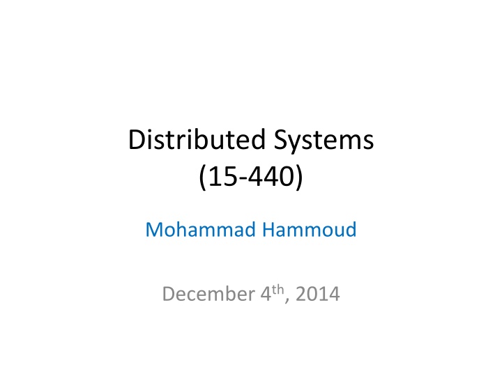 distributed systems 15 440