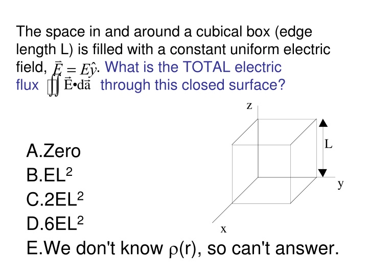 the space in and around a cubical box edge length