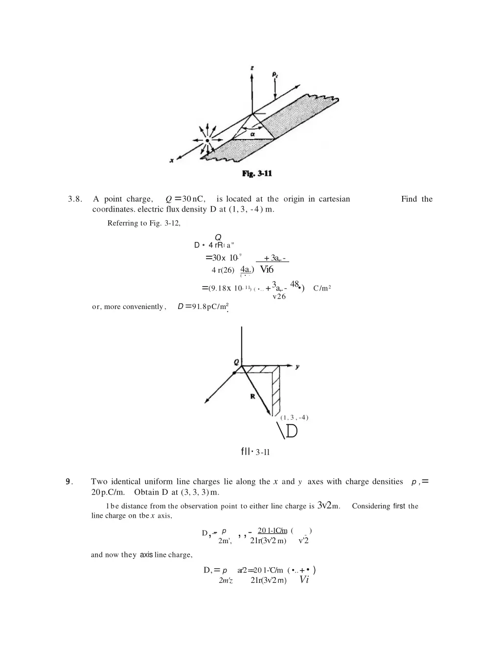 a point charge q 30nc is located at the origin