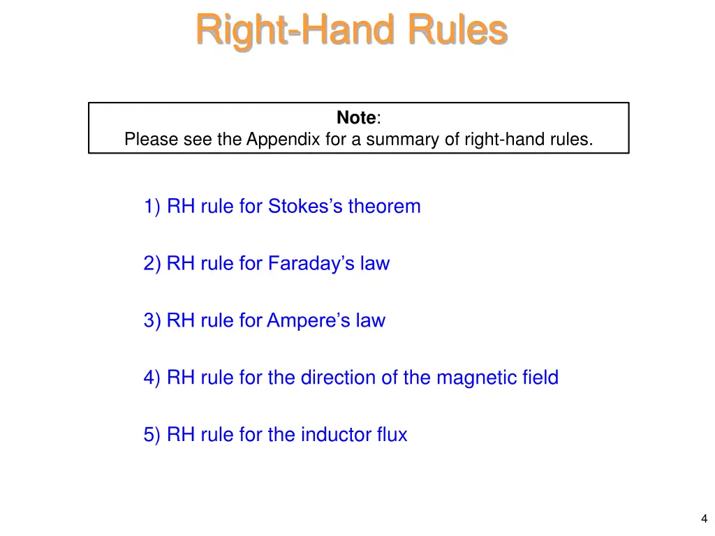 right hand rules