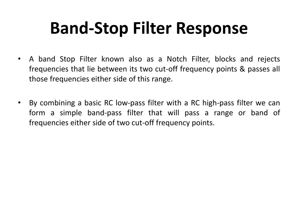 band stop filter response 1