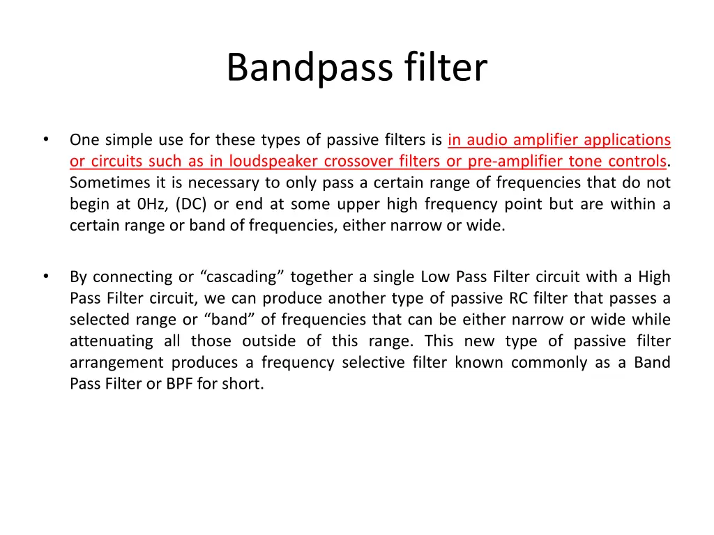 bandpass filter 1