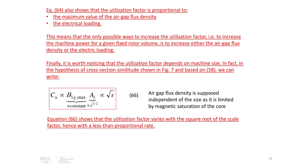 eq 64 also shows that the utilization factor