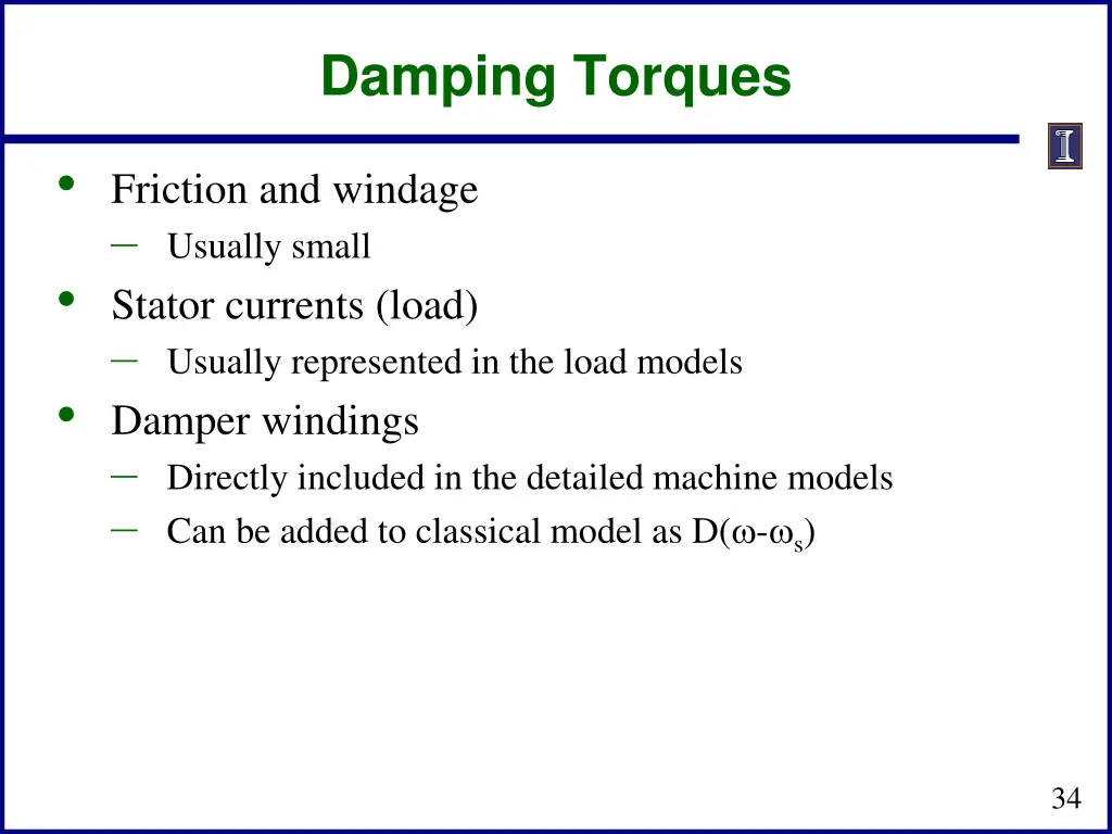 damping torques