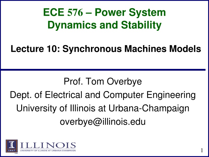 ece 576 power system dynamics and stability