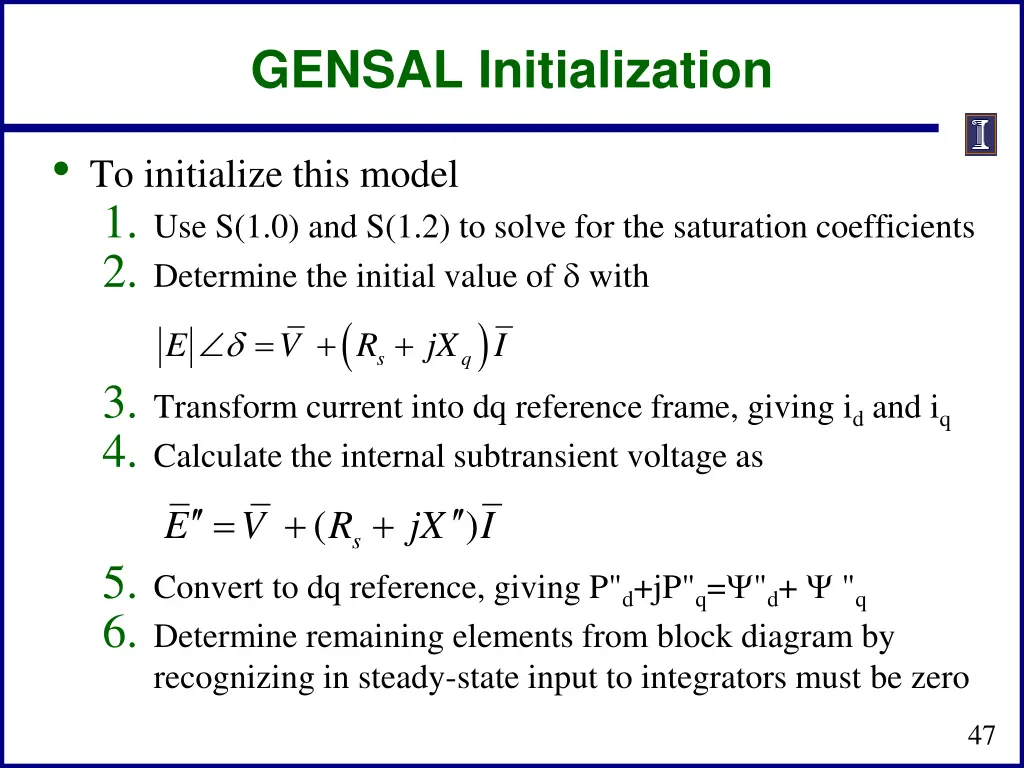 gensal initialization