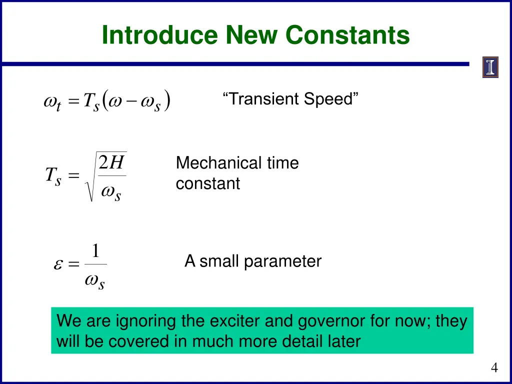 introduce new constants