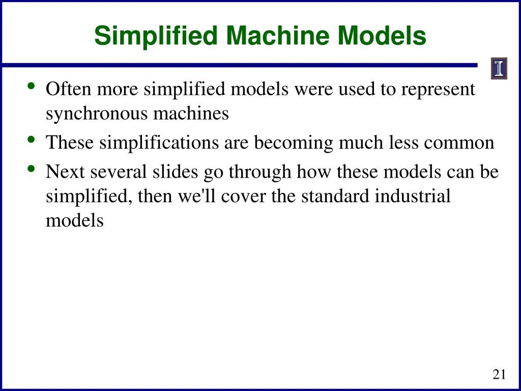 simplified machine models