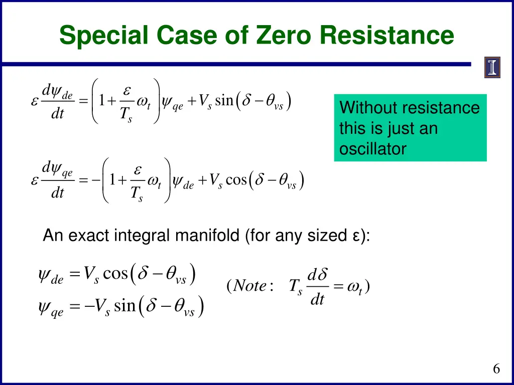special case of zero resistance