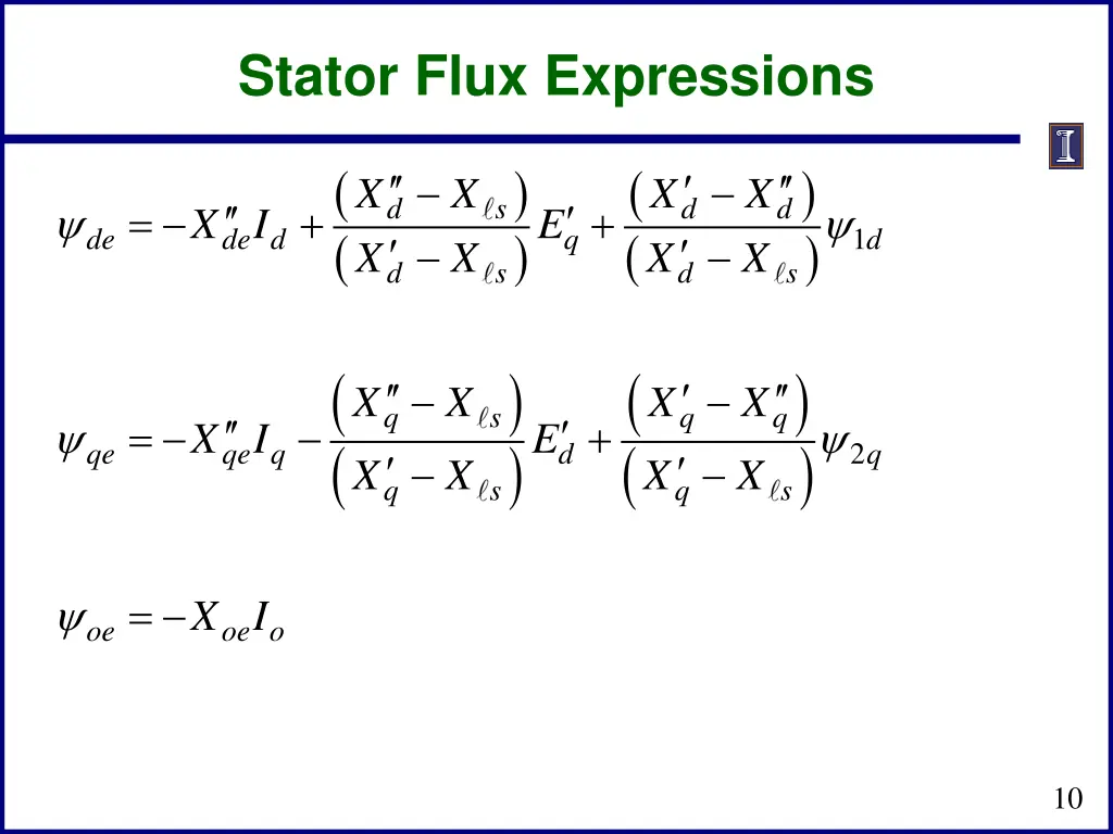 stator flux expressions