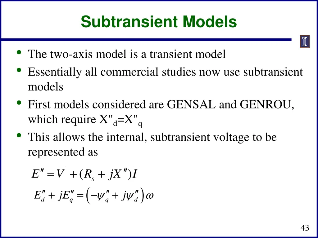 subtransient models