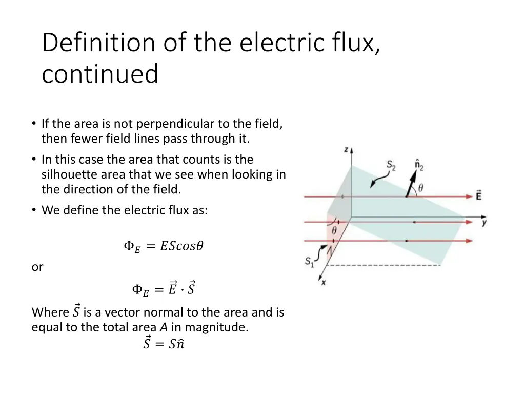 definition of the electric flux continued