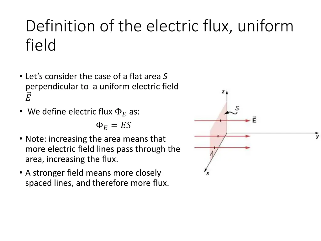 definition of the electric flux uniform field