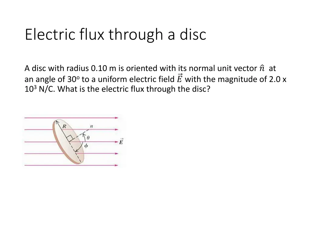 electric flux through a disc