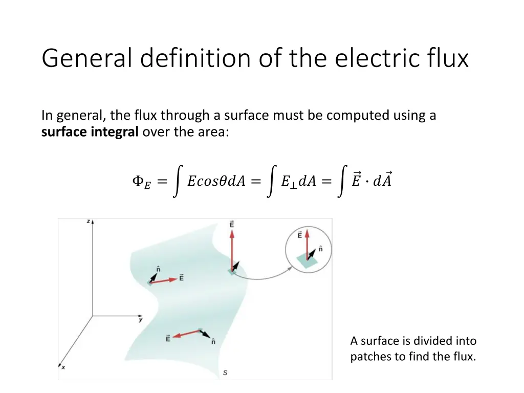general definition of the electric flux