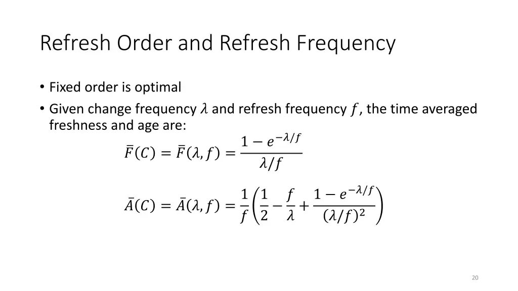 refresh order and refresh frequency 2
