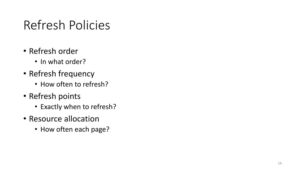 refresh policies