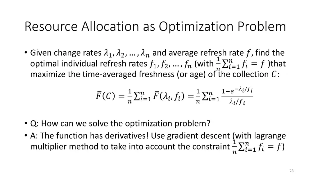 resource allocation as optimization problem