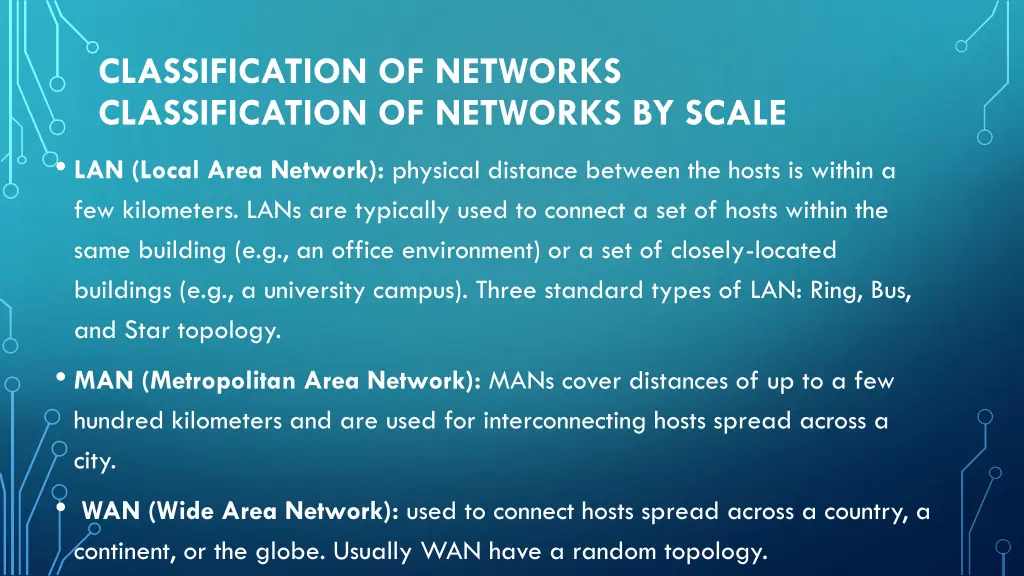 classification of networks classification