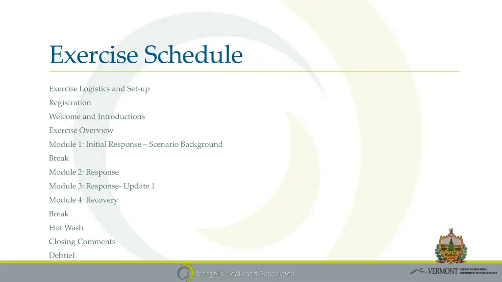 exercise schedule