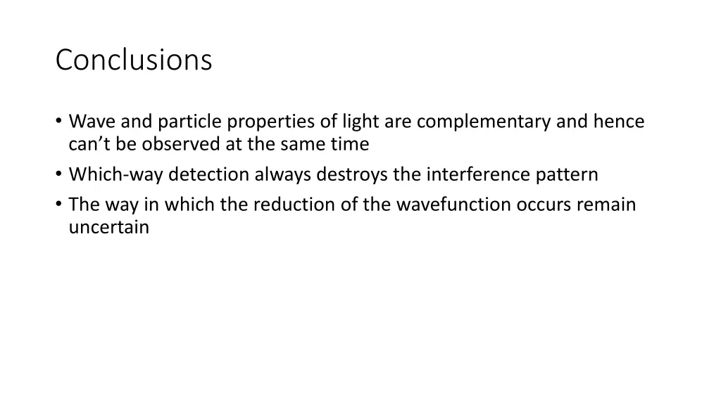 conclusions