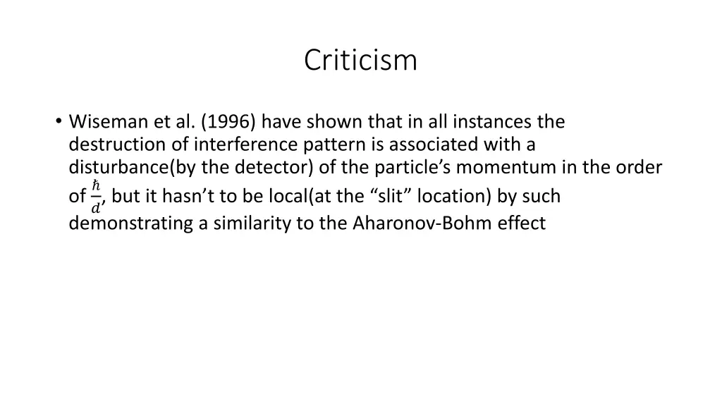criticism