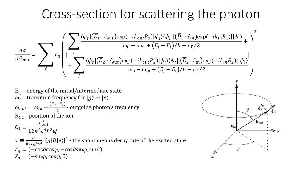 cross section for scattering the photon