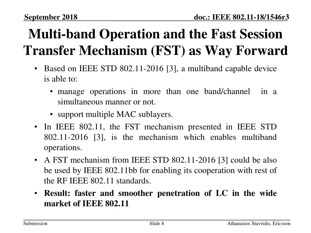 september 2018 multi band operation and the fast
