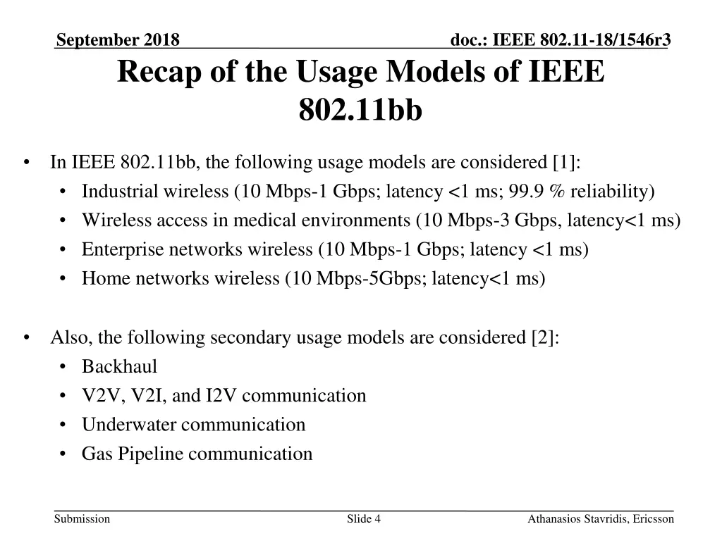 september 2018 recap of the usage models of ieee