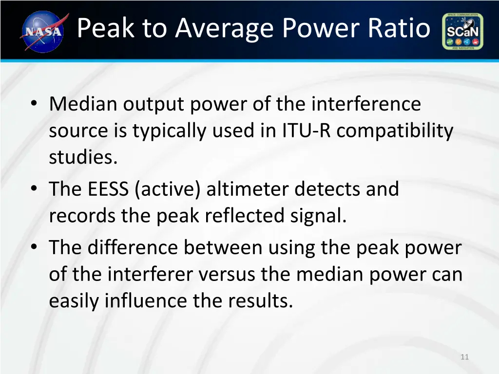 peak to average power ratio