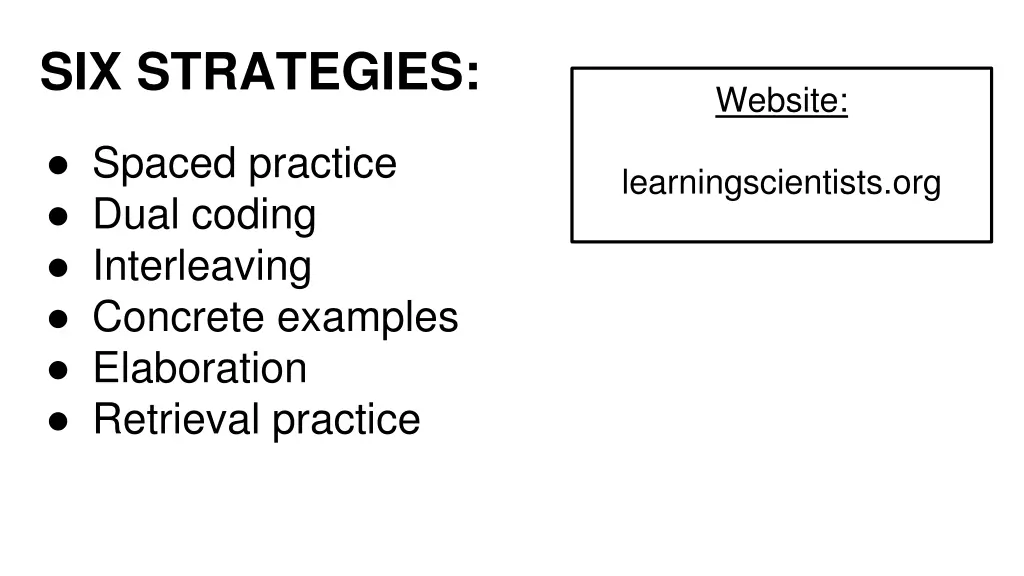 six strategies