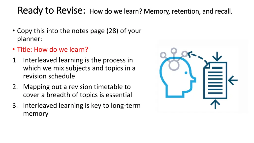 ready to revise ready to revise how do we learn