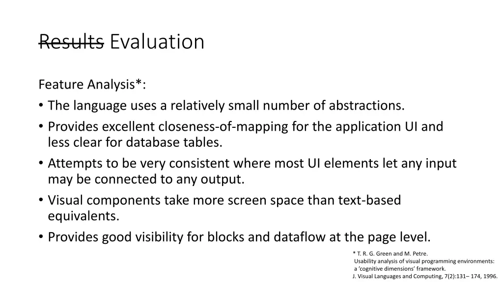 results evaluation