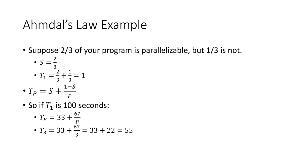 ahmdal s law example
