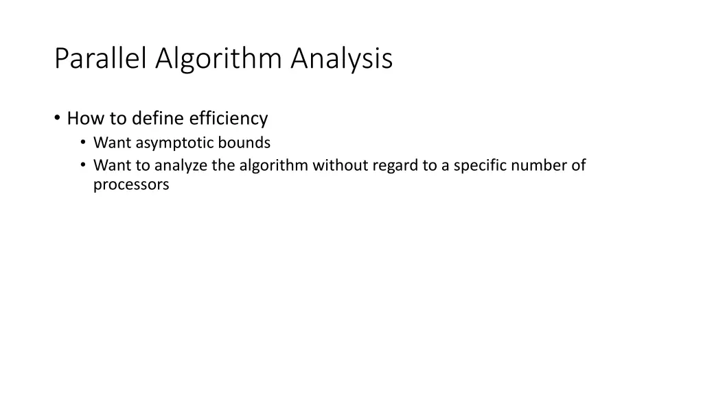parallel algorithm analysis