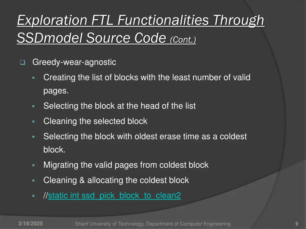 exploration ftl functionalities through ssdmodel 5