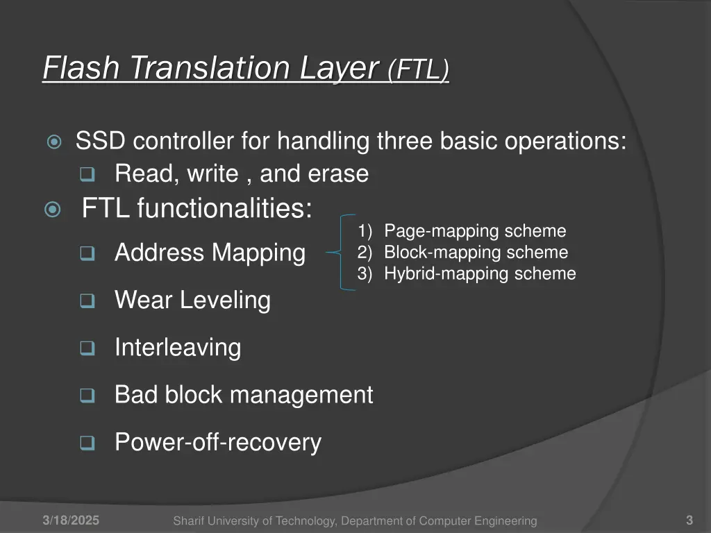 flash translation layer ftl