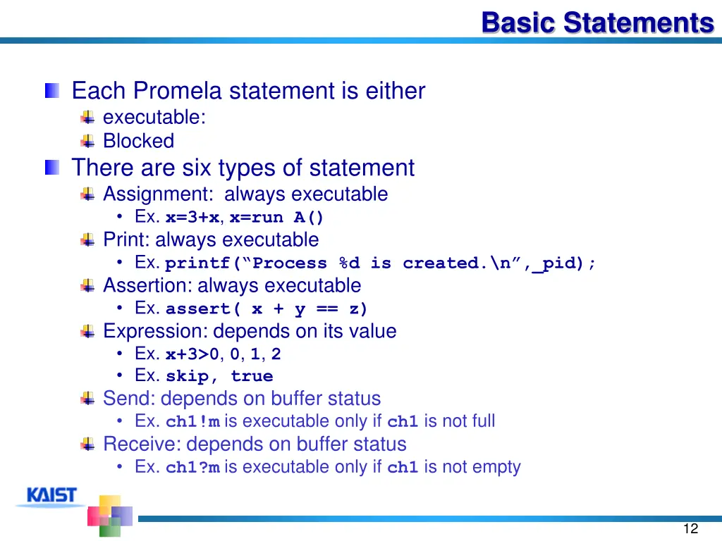 basic statements