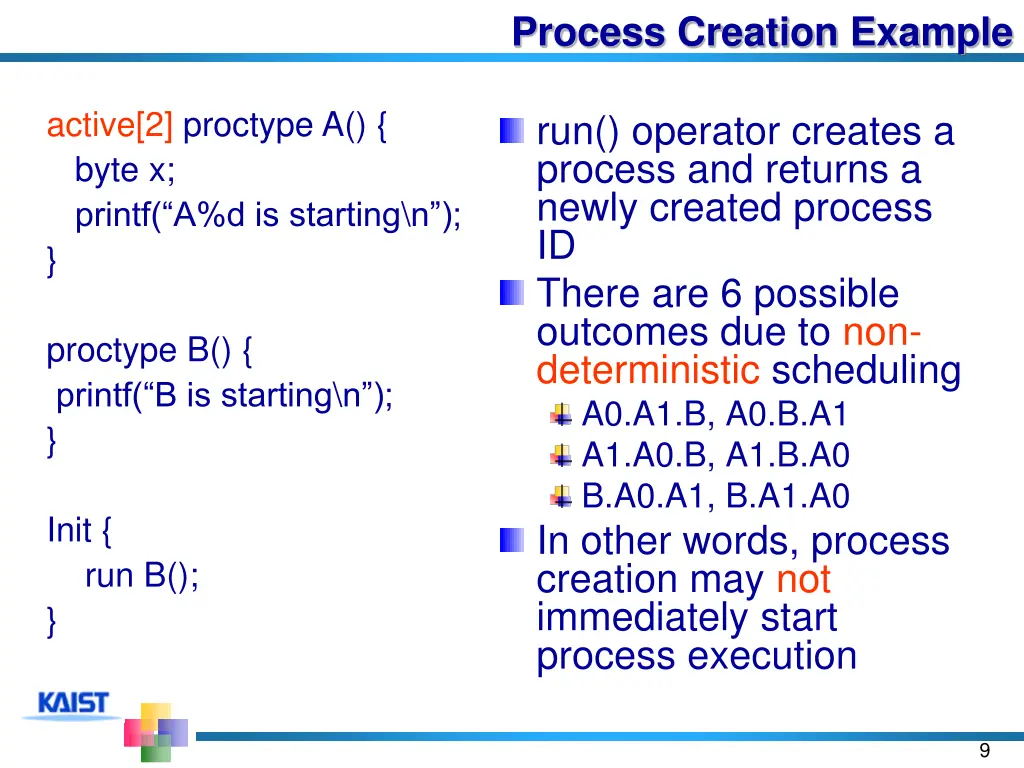 process creation example