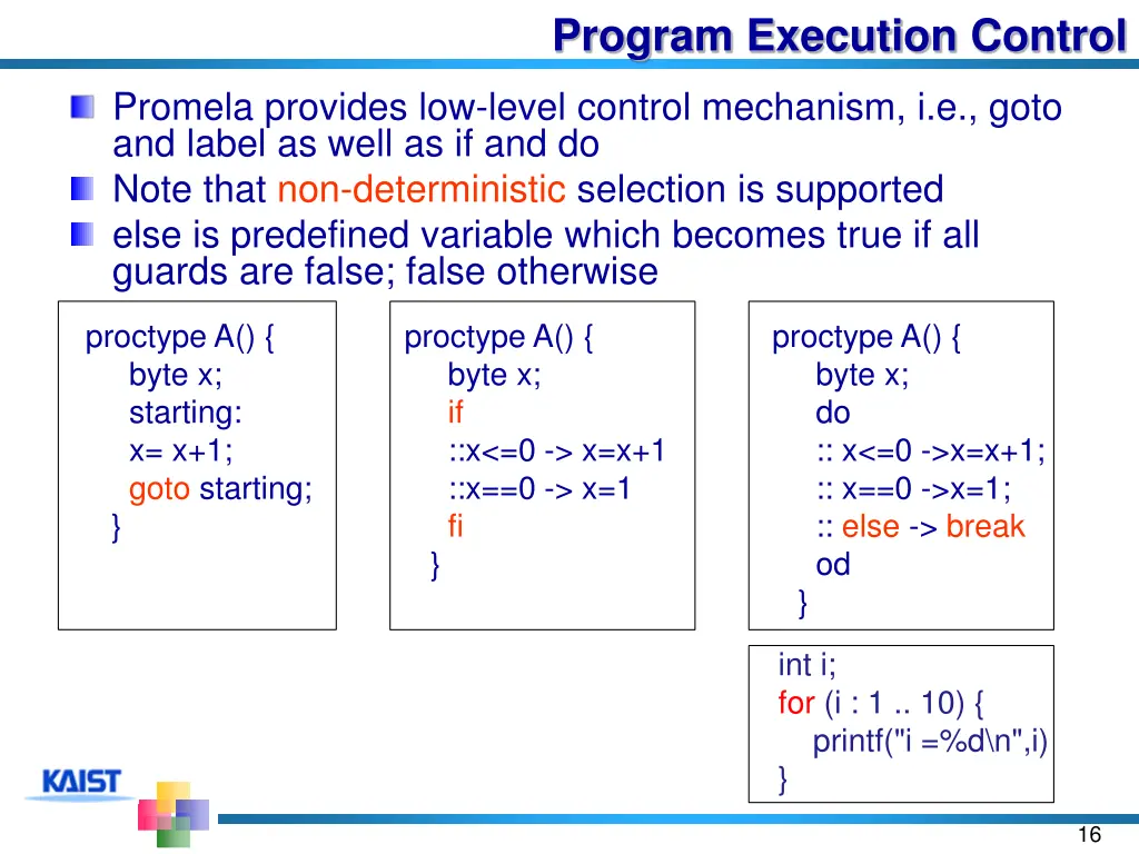 program execution control