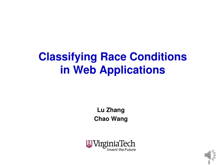 classifying race conditions in web applications
