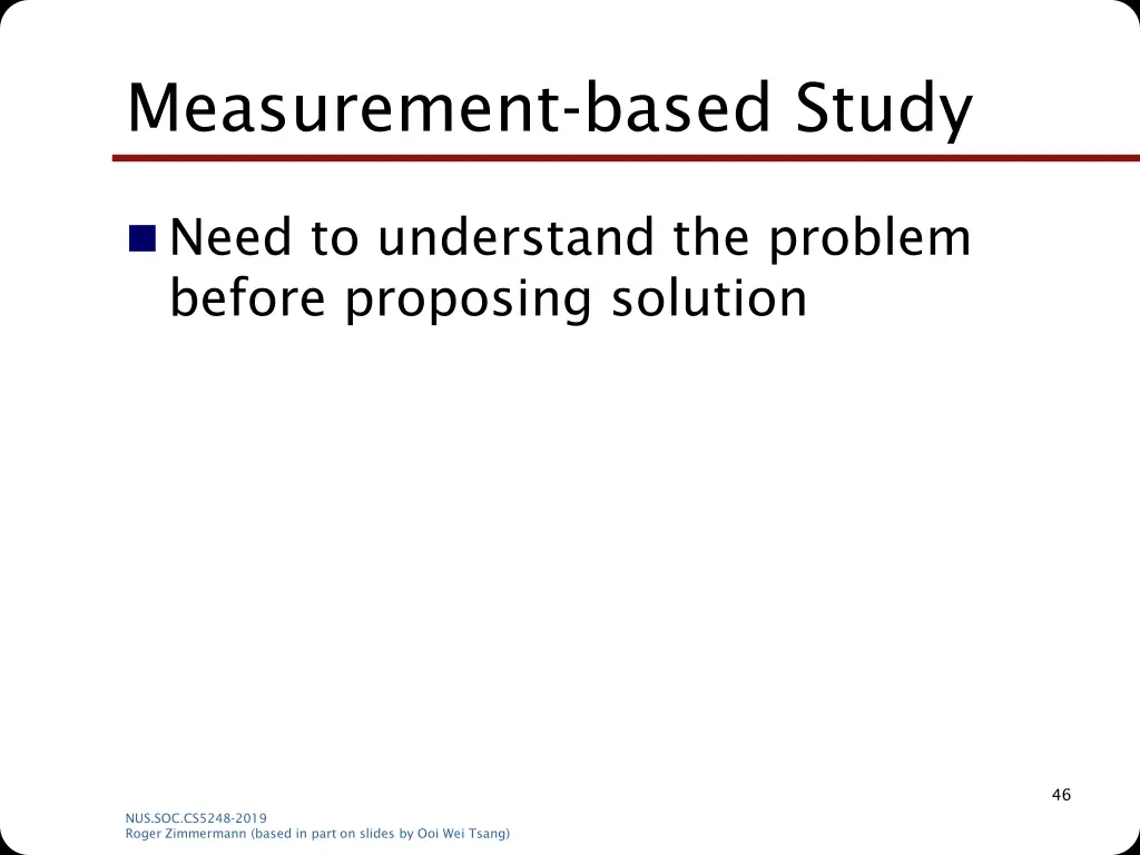 measurement based study