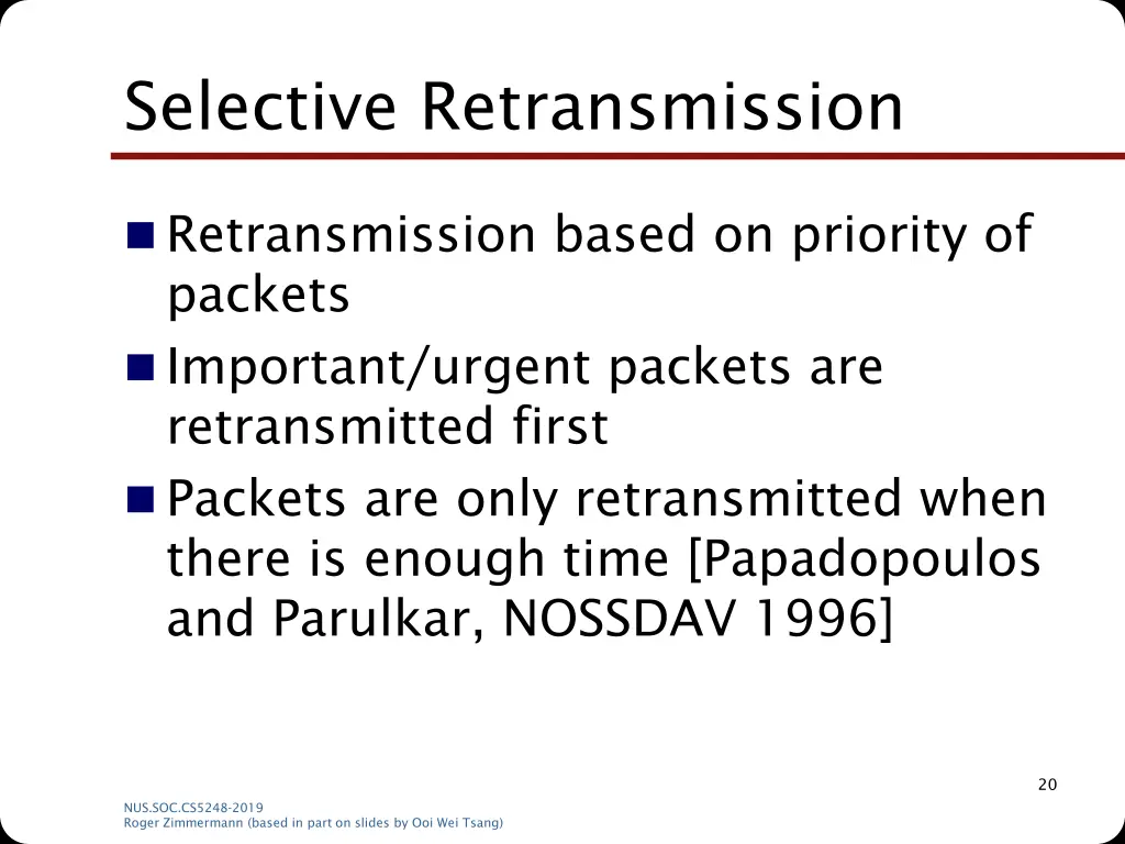 selective retransmission