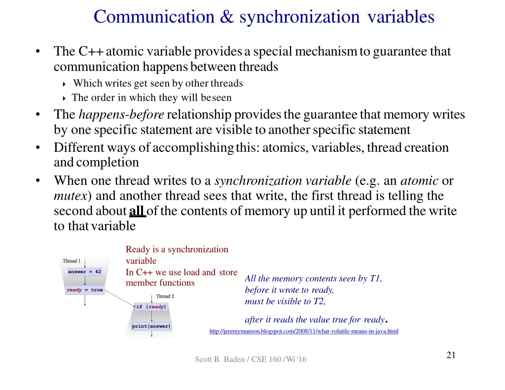 communication synchronization variables