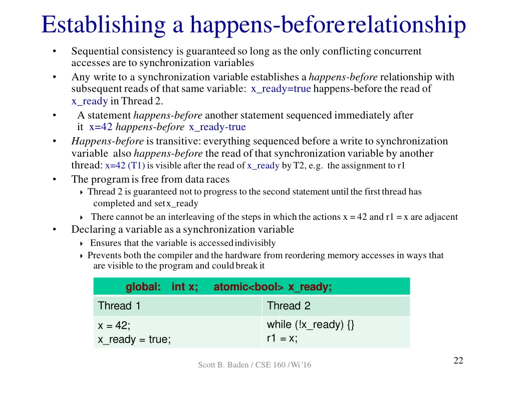 establishing a happens beforerelationship 1