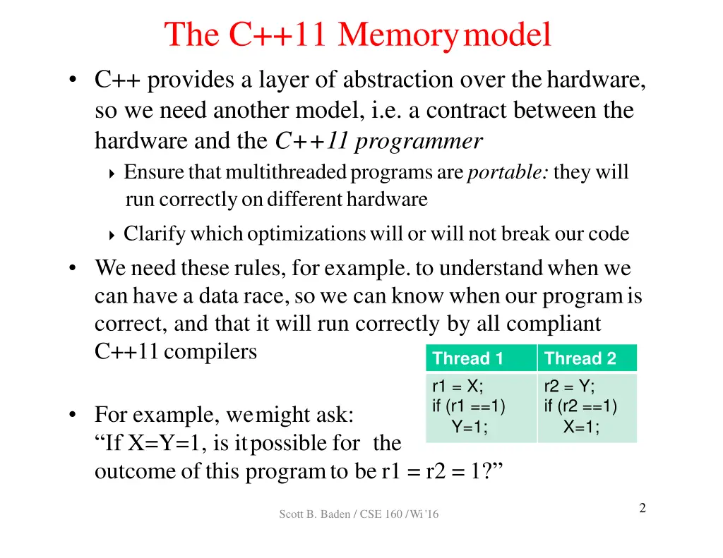the c 11 memorymodel c provides a layer