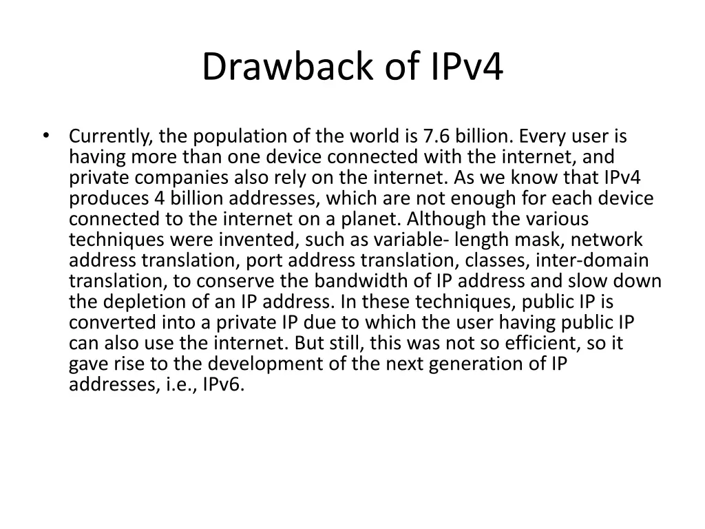 drawback of ipv4
