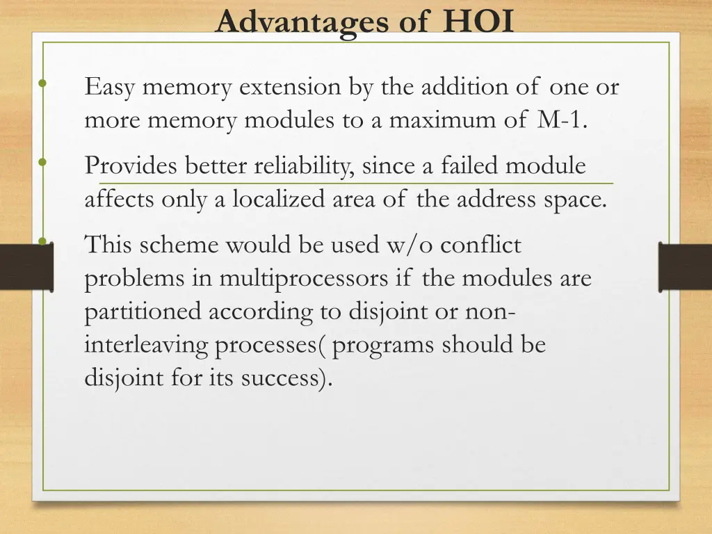 advantages of hoi