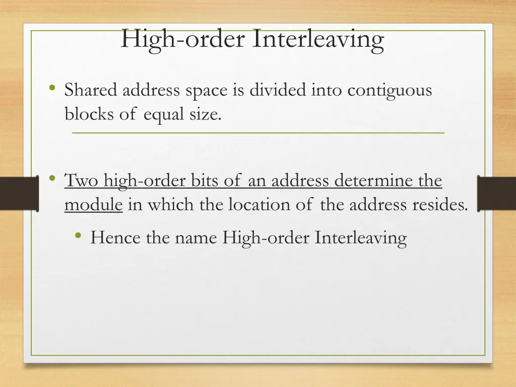 high order interleaving